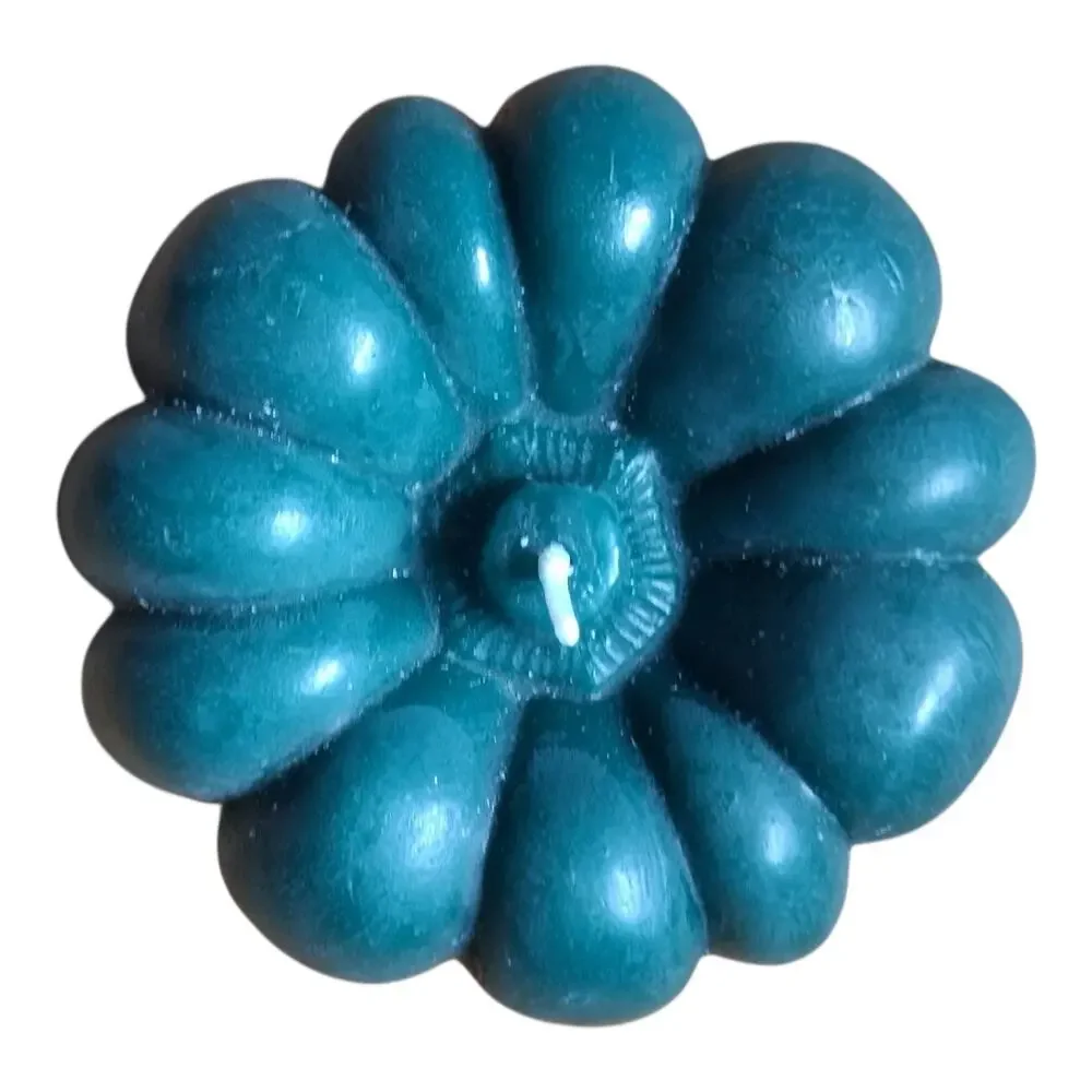 Blue Pumpkin Pillar Candle Unscented Halloween Fall Harvest Decor New